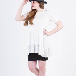 Ivory Chiffon Ruffle Tunic - Agnes & Dora